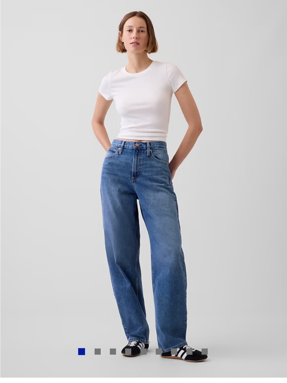 GAP High Rise Barrel Jeans Woman 30/10 TALL Medium Wash Streetwear Preppy Cotton